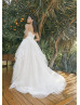 Detachable Sleeves Ivory Lace Tulle Sweet Wedding Dress